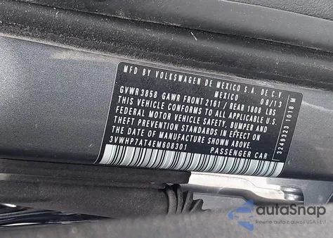 2014 Volkswagen Beetle 2.5L из США, поврежденный, VIN 3VWHP7AT4EM608301